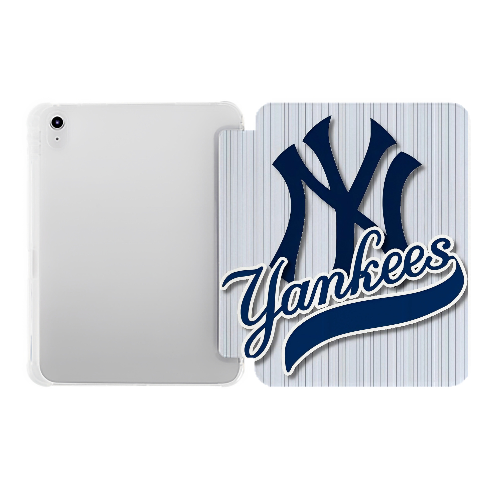 New York Yankees 151 Premium Tri-Fold PU Leather & Silicone IPad Case With Pencil Slot – Fits 9.5,10.5,10.9 – Adjustable Stand, Slim, Protective